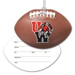 Ultra-Thin Football Luggage Tag with Clear Strap Custom Imprinted