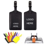 Logo Branded PU Leather Travel Luggage Tag