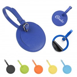 Logo Branded Round PU Luggage Tag