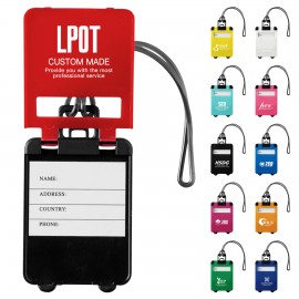 Solid Color PVC Luggage Tag with Strap with Logo