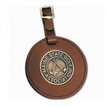 Custom Imprinted Medallion Luggage Tag w/ Die Struck Nickel Insert