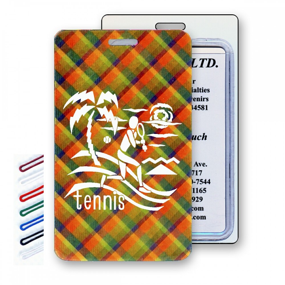 Custom Imprinted Lenticular Flip Thin Plaid Luggage Tag (Imprinted) Custom Imprinted Lenticular Flip Thin Plaid Luggage Tag (Imprinted)