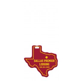 Promotional Luggage Tag - Texas Full Color on White Vinyl