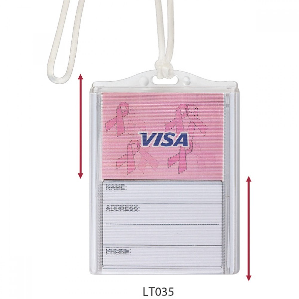 Logo In-Motion Luggage Tag (Awareness Ribbon) with Logo