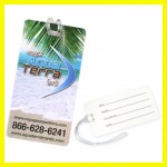 Vivid Full Color Reusable Luggage Tag w/ Clear Strap with Logo