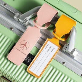 Secure PU Leather Luggage Tag with Logo  Secure PU Leather Luggage Tag with Logo