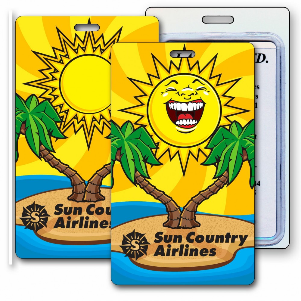 3D Lenticular Sunshine Palm Tree Stock Image Luggage Tag (Imprinted) Logo Branded 3D Lenticular Sunshine Palm Tree Stock Image Luggage Tag (Imprinted) Logo Branded