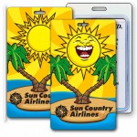 3D Lenticular Sunshine Palm Tree Stock Image Luggage Tag (Imprinted) Logo Branded