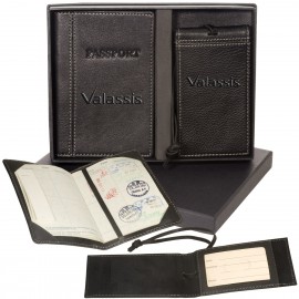 Voyager Lloyd Harbor Passport & Magnetic Luggage Tag Set with Logo  Voyager Lloyd Harbor Passport & Magnetic Luggage Tag Set with Logo