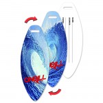 Custom Printed Surfboard Luggage Tag w/Ocean Surf Wave Lenticular Flip Design (Imprinted)