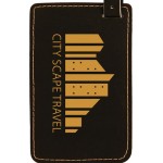Luggage ID Tag - Black, Leatherette Custom Imprinted