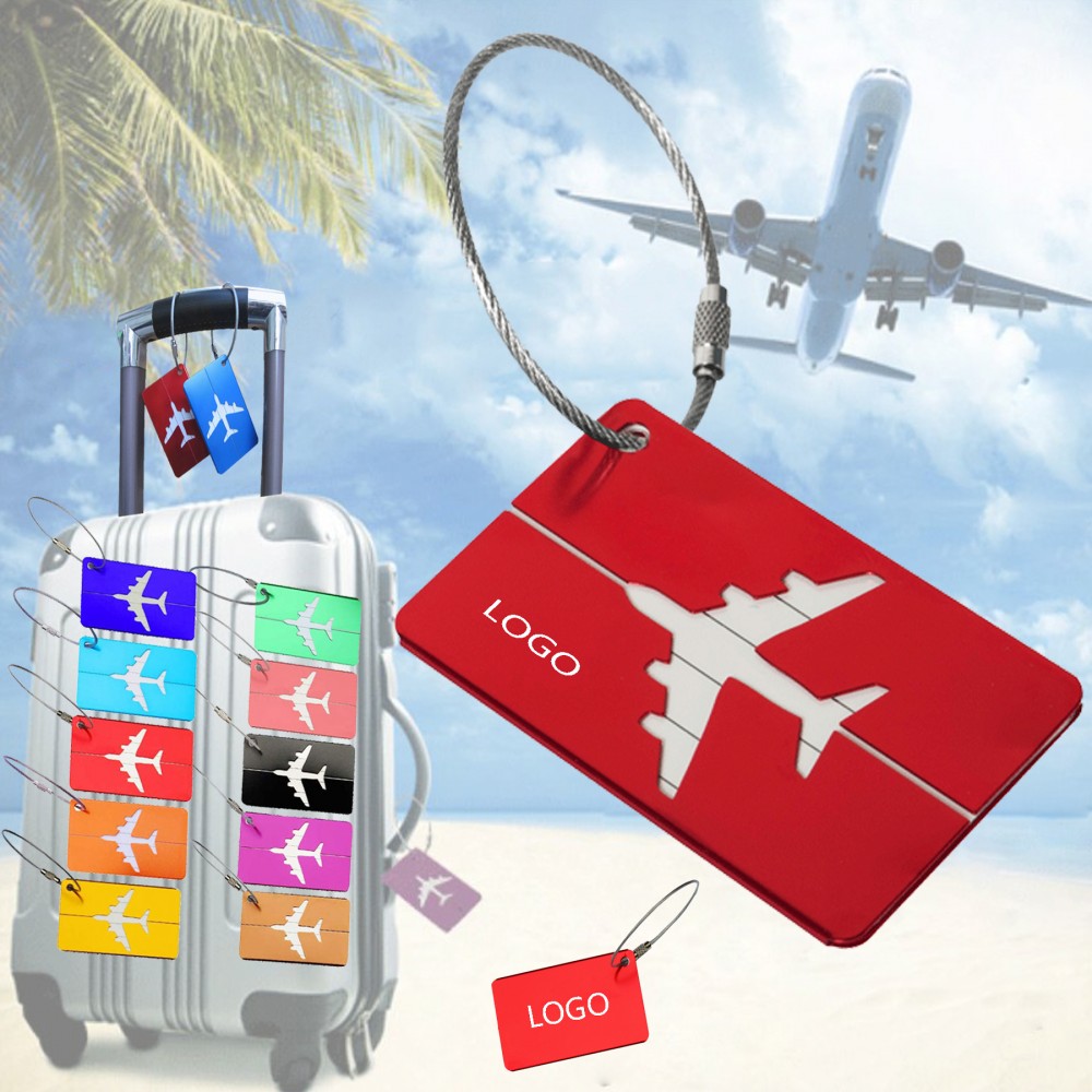Air Plane Aluminum Luggage Tag with Logo