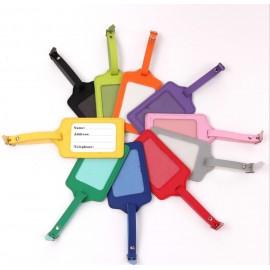 Logo Branded PU Leather Luggage Tag  Logo Branded PU Leather Luggage Tag