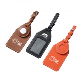 Logo Branded PU Luggage Tag with AirTag Slot