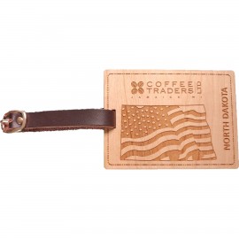 Logo Branded Hardwood State Luggage Tags