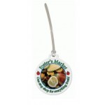 Custom shaped luggage tag - circle 1C on colored vinyl Custom Imprinted