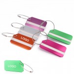 Custom Printed Aluminum Alloy Luggage Tag w/Stainless Steel Rope & Screw Connector
