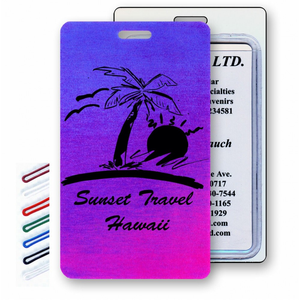 Logo Branded Lenticular Pink/Purple/Blue Changing Color Luggage Tag (Imprinted) Logo Branded Lenticular Pink/Purple/Blue Changing Color Luggage Tag (Imprinted)