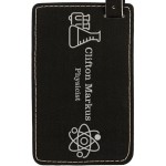 Custom Imprinted Luggage ID Tag - Black, Leatherette