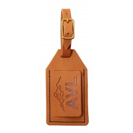 Genuine Leather Luggage Tag with a Flap and Buckle Strap | Includes Info Card | Made in the USA with Logo  Genuine Leather Luggage Tag with a Flap and Buckle Strap | Includes Info Card | Made in the USA with Logo