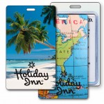 3D Lenticular Beach Palm Tree/ Map Image Luggage Tag (Custom) Logo Branded