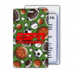 Logo Branded Luggage Tag w/Sports 3D Lenticular Depth Effect - Stock (Imprinted)