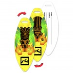 Surfboard Luggage Tag w/Hawaiian Tiki Statue Lenticular Flip Design (Imprinted) Custom Printed