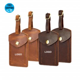 Promotional Genuine Leather Luggage Bag Tags