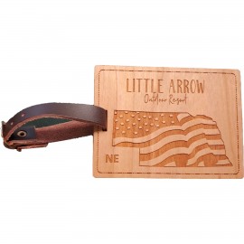Promotional Hardwood State Luggage Tags