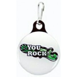 Promotional Zipper Pull Charm / Tag (1 1/8" Single Sided Dome with Metal Backer)