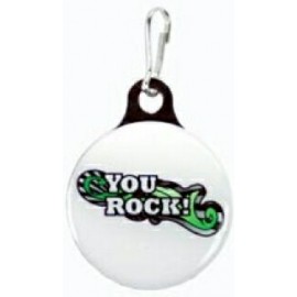 Zipper Pull Charm / Tag (1 1/8" Single Sided Dome with Metal Backer) with Logo  Zipper Pull Charm / Tag (1 1/8" Single Sided Dome with Metal Backer) with Logo