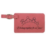 Pink Leatherette Luggage Tag with Logo