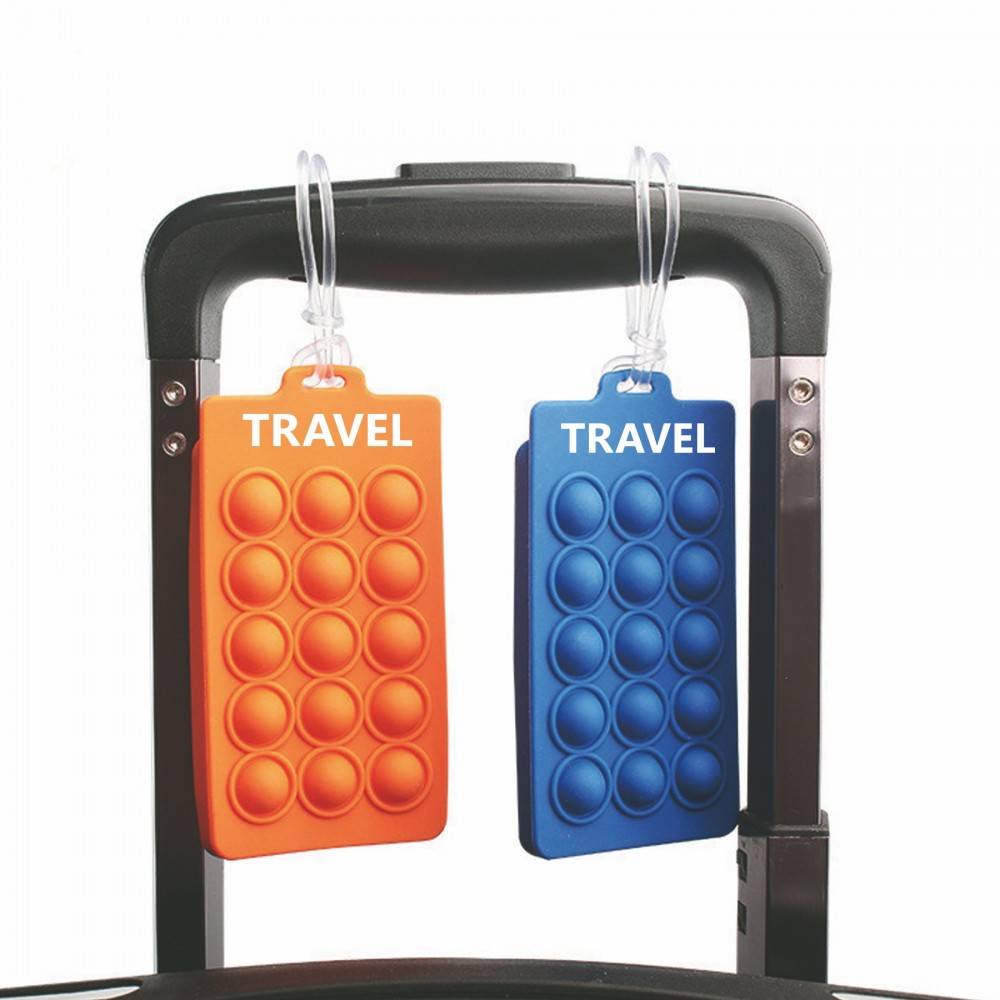 Logo Branded Silicone Push Pop Bubble Luggage Tag