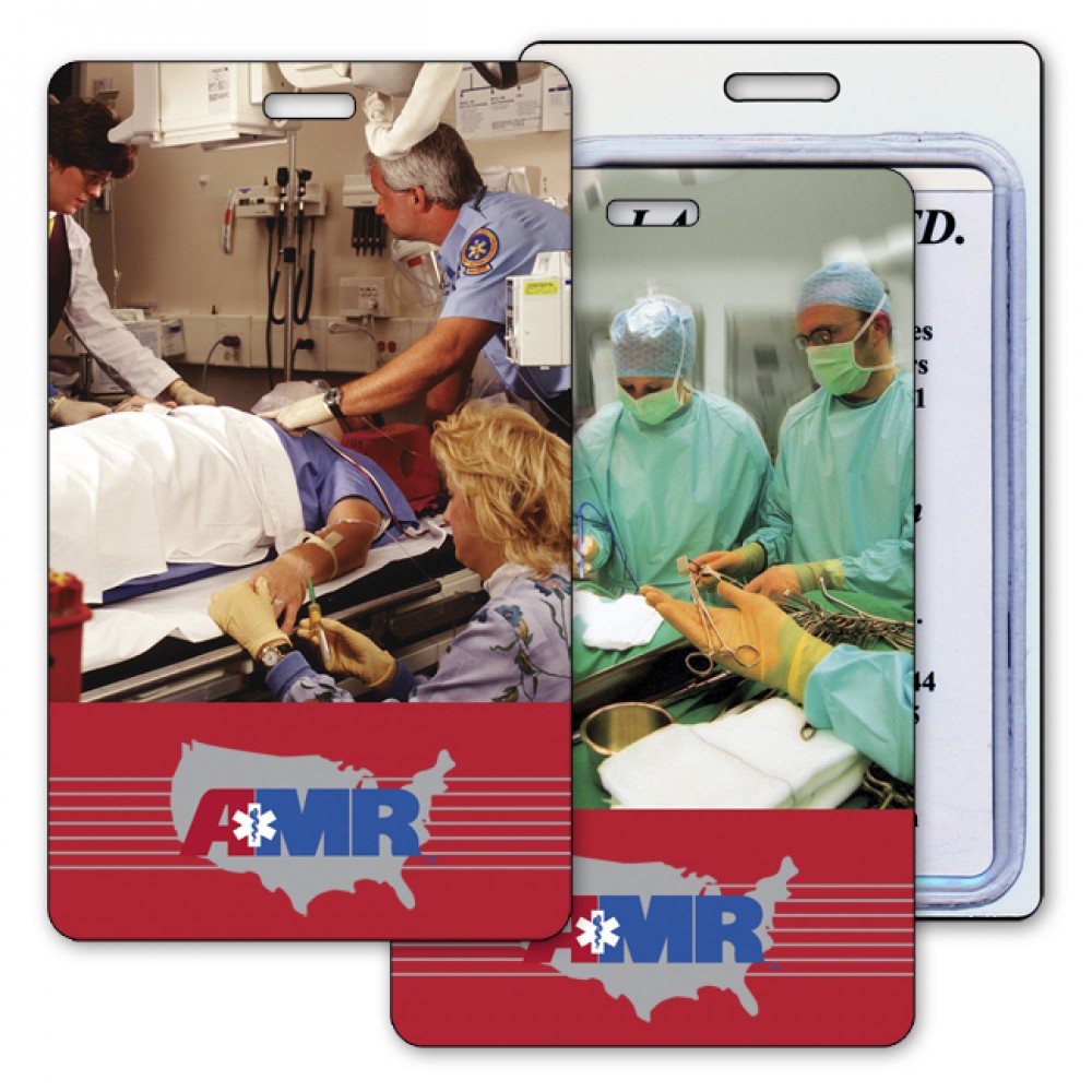 Logo Branded Luggage Tag w/3D Flip Lenticular Image of an Emergency Room (Imprinted) Logo Branded Luggage Tag w/3D Flip Lenticular Image of an Emergency Room (Imprinted)