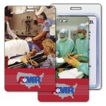 Logo Branded Luggage Tag w/3D Flip Lenticular Image of an Emergency Room (Imprinted)