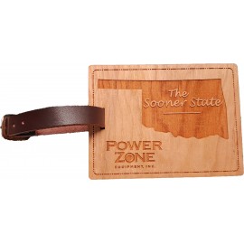 3" x 4" - Oklahoma Hardwood Luggage Tags with Logo  3" x 4" - Oklahoma Hardwood Luggage Tags with Logo
