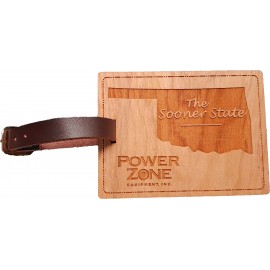 3" x 4" - Oklahoma Hardwood Luggage Tags with Logo