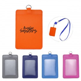 Vertical PU Workpad Card Holder (Economy Shipping) with Logo