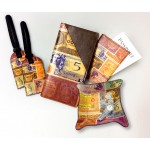 Custom Imprinted Custom Genuine Leather Travel Kit (4 Color/ 1 Side)