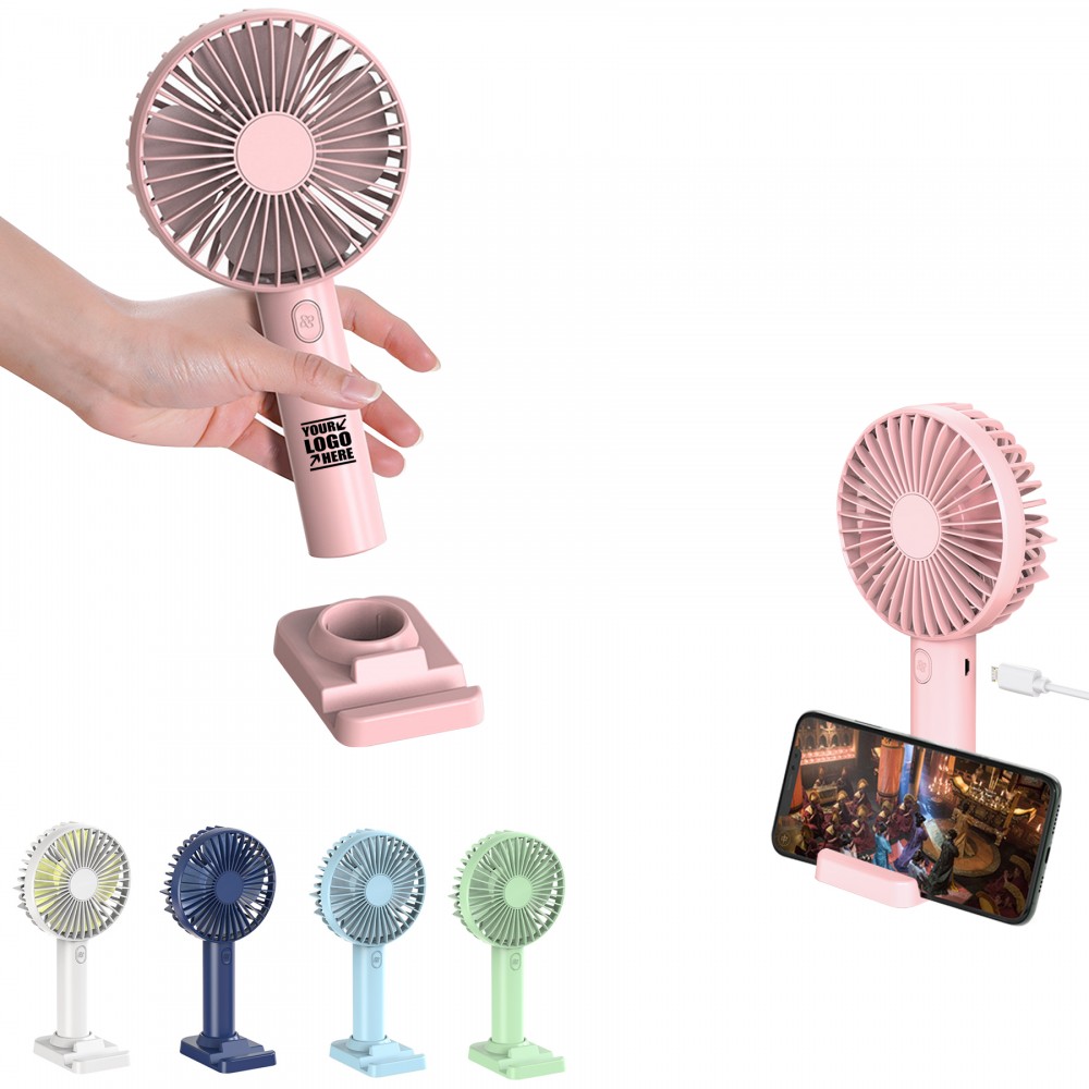 Round Handheld Fan With Phone Stand Custom Imprinted Round Handheld Fan With Phone Stand Custom Imprinted