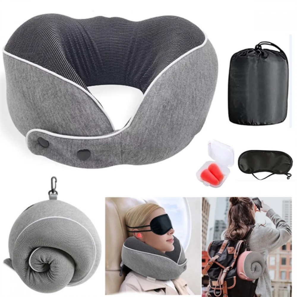 Memory Foam Neck Pillow for Travel with Logo Memory Foam Neck Pillow for Travel with Logo