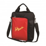 The Vertical Laptop Shoulder Bag - Red Logo Branded