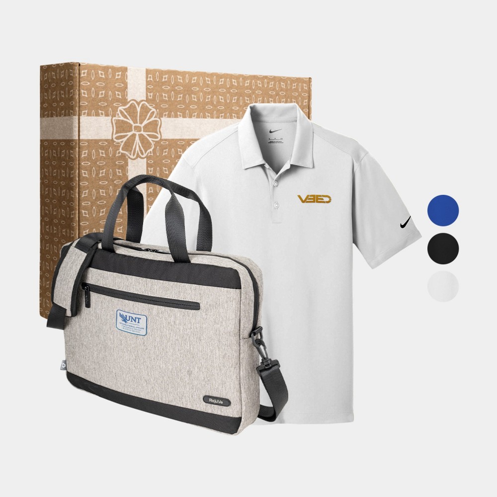 Nike Dri-FIT Polo & RejuVe Executive Laptop Bag Gift Set with Logo Nike Dri-FIT Polo & RejuVe Executive Laptop Bag Gift Set with Logo