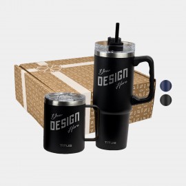 TiTUS Insulated Mug & 40 oz Travel Tumbler Gift Set with Logo  TiTUS Insulated Mug & 40 oz Travel Tumbler Gift Set with Logo