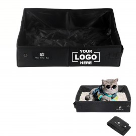 Folding Cat Travel Litter Box Waterproof Traveling Cat Portable Litter Box with Logo  Folding Cat Travel Litter Box Waterproof Traveling Cat Portable Litter Box with Logo
