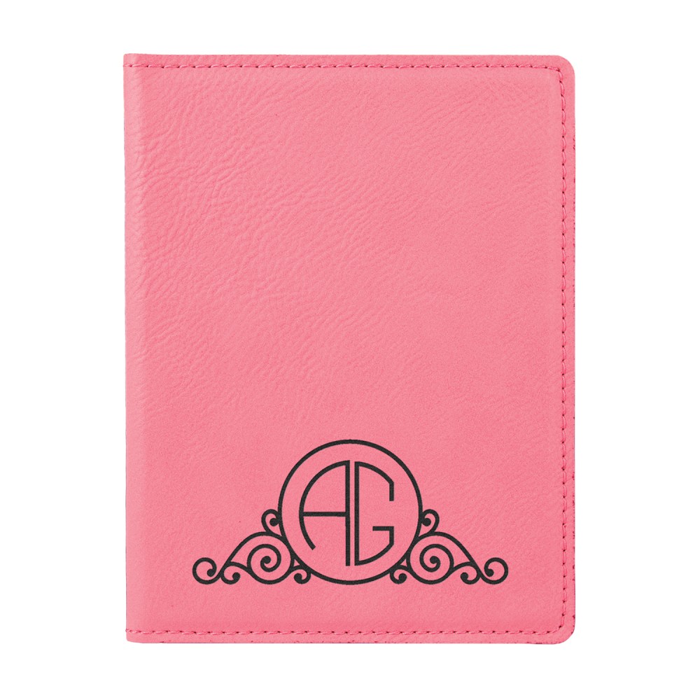 Leatherette Passport Holder , Pink Custom Printed Leatherette Passport Holder , Pink Custom Printed