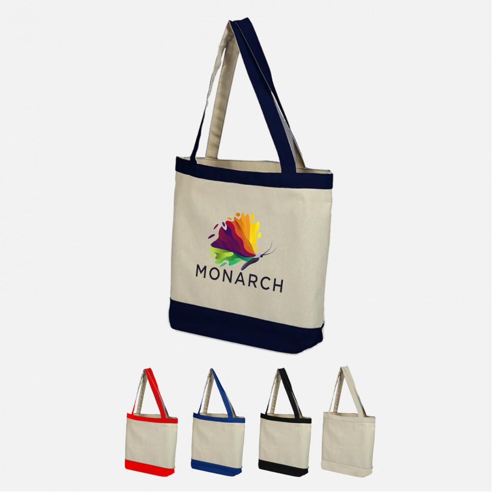 Full Color Heavy Canvas Two Tone Tote with Logo