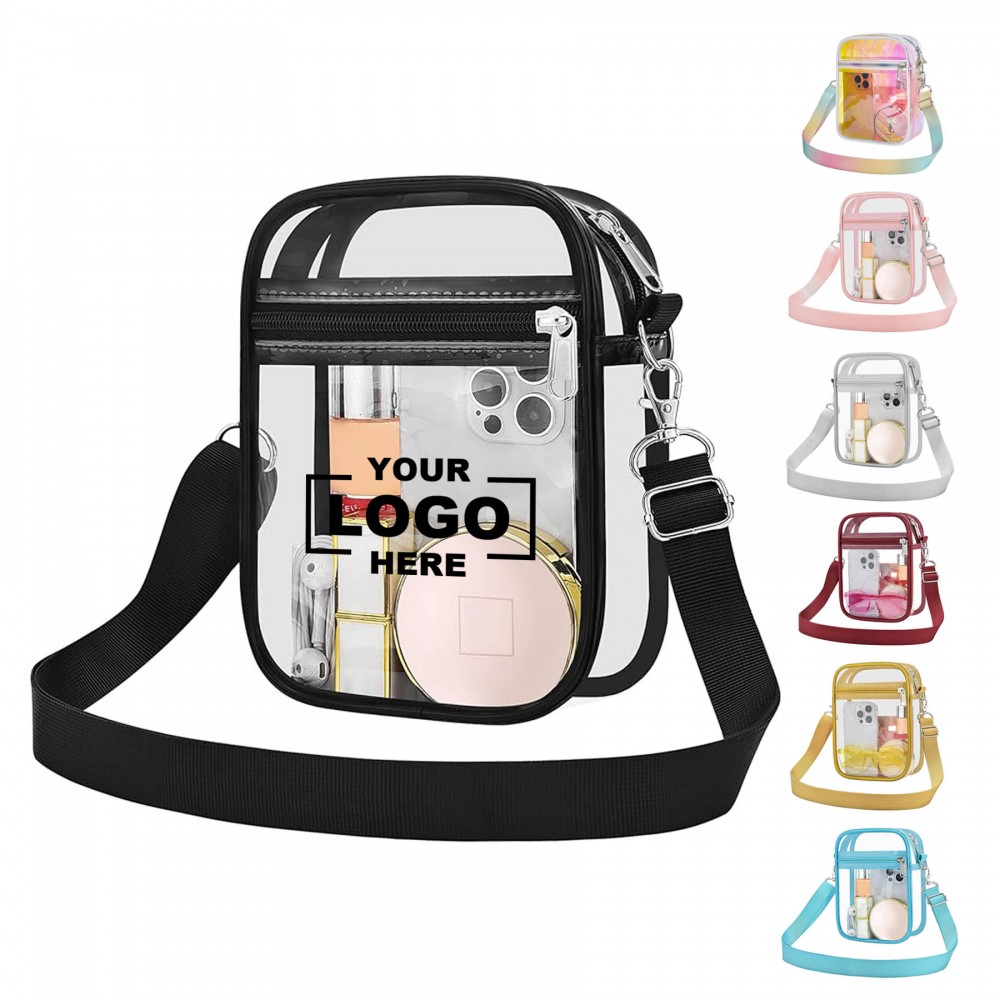 Clear Purse Stadium Approved CrossBody Bag with Logo Clear Purse Stadium Approved CrossBody Bag with Logo