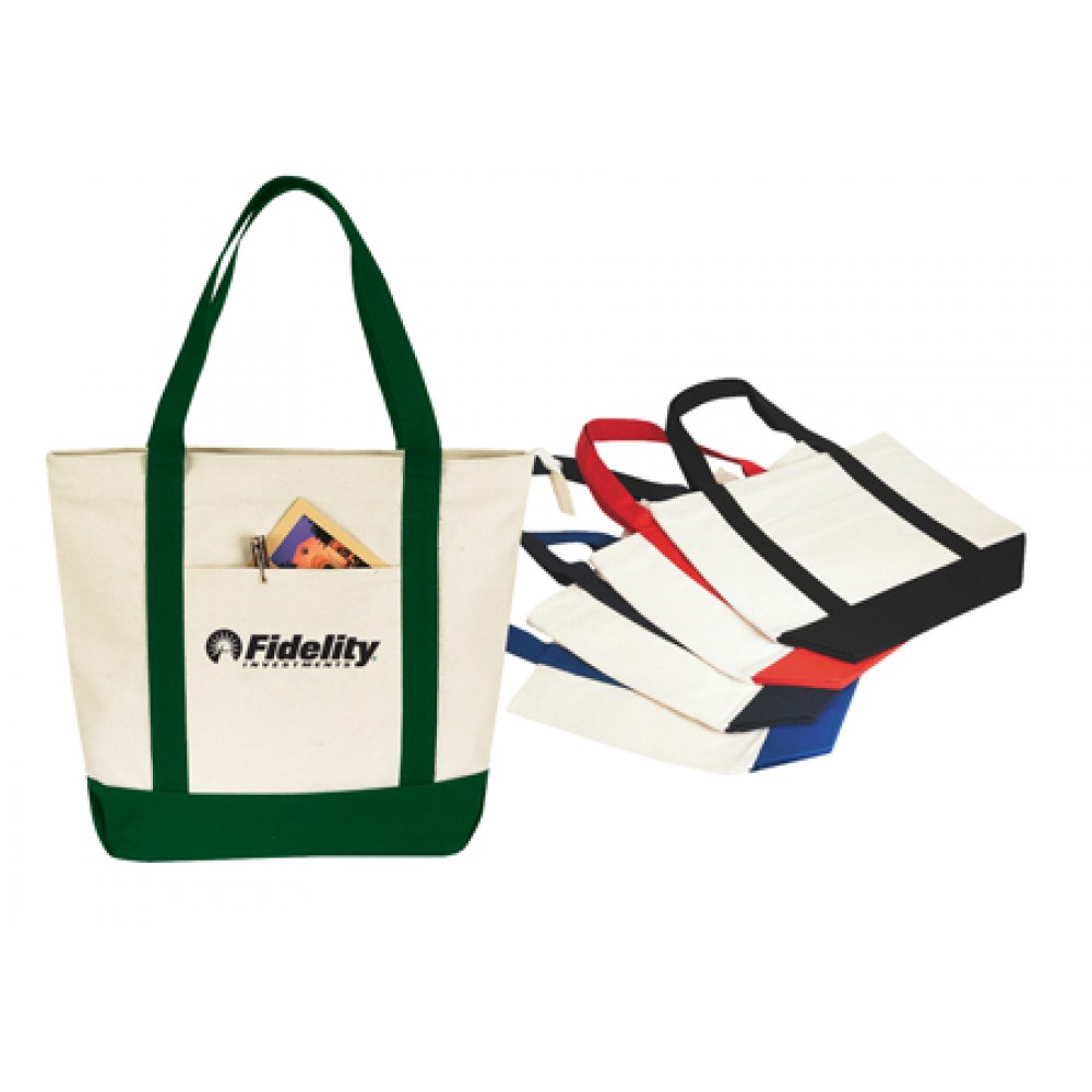 Logo Branded Cotton Zipper Top Canvas Tote Bag Logo Branded Cotton Zipper Top Canvas Tote Bag