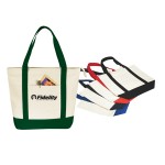 Logo Branded Cotton Zipper Top Canvas Tote Bag